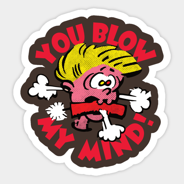 You Blow My Mind! - Retro Cartoon Sticker by Sorry Frog
